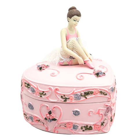 Muzikinė dėžutė „Gulbių ežeras“: širdelės forma, balerina, papuošalams