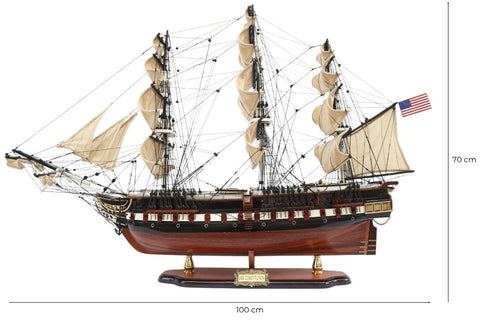 Didelis burlaivio USS Constitution modelis 100 cm, rankų darbo