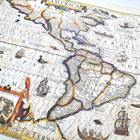 Amerikos žemėlapis 1628 – J. Hondijaus istorinė reprodukcija, 37,5×50 cm