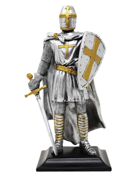 Kolekcinė Teutonų kryžiuočio statulėlė, didelė polirezino, 23 cm