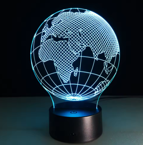 Gaublio LED lempa, 7 spalvos, USB/AAA – stilinga naktinė šviesa keliautojams