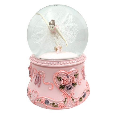 Muzikinė dėžutė su šokančia balerina stiklo gaublyje, 15 cm, Gulbių ežeras