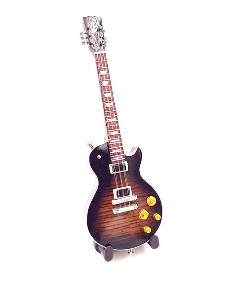 Mini gitara 15 cm, rankų darbo mahagonas, Slash stiliaus – dekoras su stovu