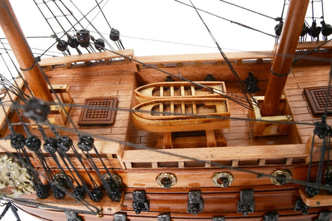 Išskirtinis San Felipe 1690 medinis burlaivio modelis – rankų darbo