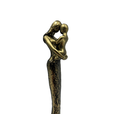 Auksinė statulėlė „Mama su vaiku“ 26,8 cm – meilės ir šeimos simbolis