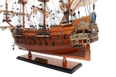 Išskirtinis San Felipe 1690 medinis burlaivio modelis – rankų darbo