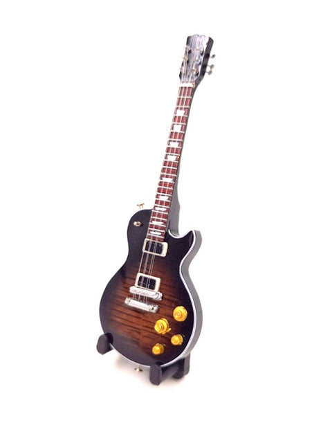Mini gitara 15 cm, rankų darbo mahagonas, Slash stiliaus – dekoras su stovu