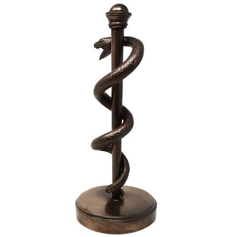 Asklepijaus lazda – elegantiška medicinos statulėlė 30 cm, dovana gydytojui