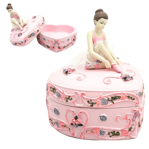 Muzikinė dėžutė „Gulbių ežeras“: širdelės forma, balerina, papuošalams