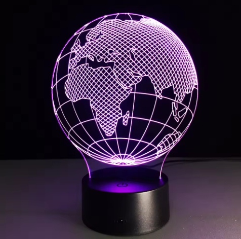 Gaublio LED lempa, 7 spalvos, USB/AAA – stilinga naktinė šviesa keliautojams