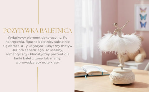 Muzikinė dėžutė „Gulbių ežeras“ su besisukančia balerina, 23,5 cm