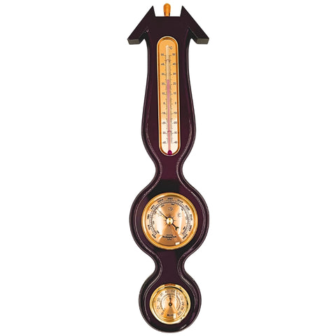 Vintažinė sieninė orų stotis: barometras, termometras, higrometras 40 cm