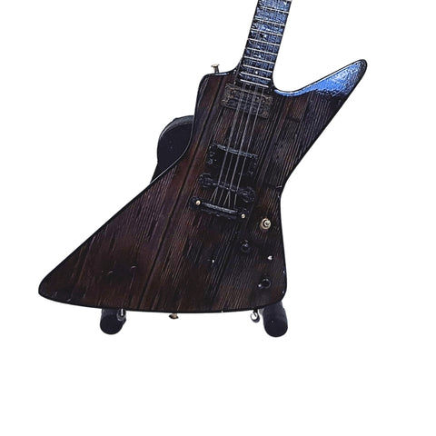 Mini gitara „Metallica“ – James Hetfield stiliaus, mahagonas, 1:4, dekoras, kolekcinė