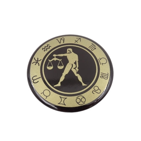 Elegantiškas Svarstyklių zodiako šaldytuvo magnetas – emaliuotas, 6 cm, dovana