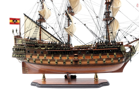 Didelis burlaivio San Felipe modelis 80 cm, rankų darbo