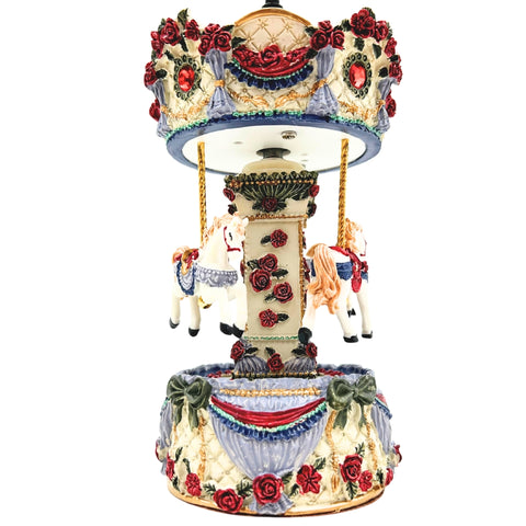 Muzikinė karuselė 18 cm su besisukančiais žirgeliais, Kalėdų melodija