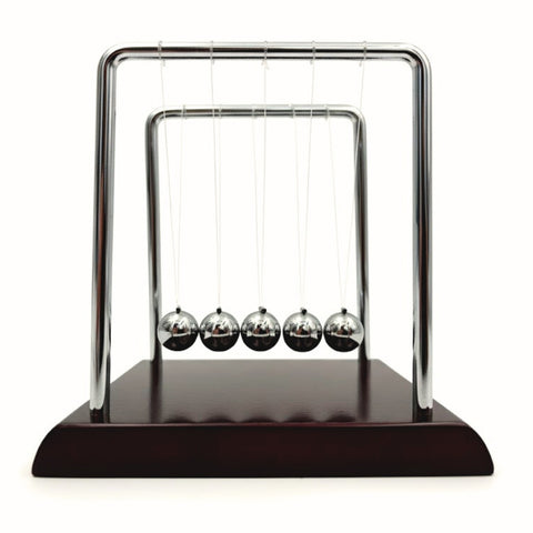 Didelis Niutono lopšys – plieninės sferos, medinis pagrindas, biurui