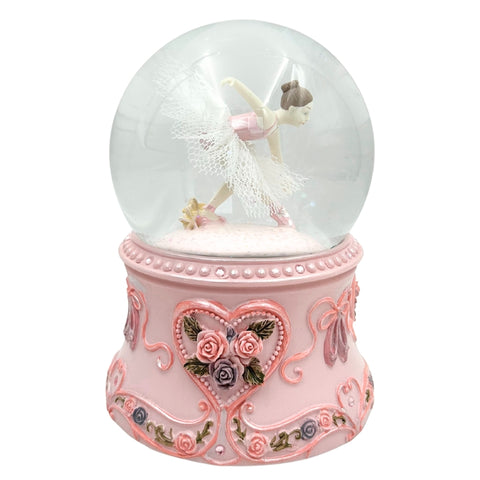 Muzikinė dėžutė su šokančia balerina stiklo gaublyje, 15 cm, Gulbių ežeras