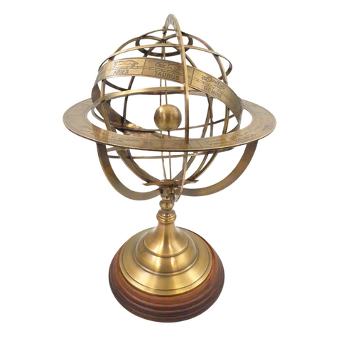 Didelė žalvarinė astrolabija (armiliarinė sfera) – puiki dovana astronomams