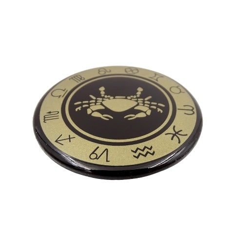 Zodiako Vėžys šaldytuvo magnetas – emaliuotas, auksinis, 6 cm