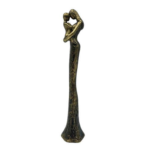 Auksinė statulėlė „Mama su vaiku“ 26,8 cm – meilės ir šeimos simbolis