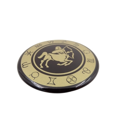 Šaulys zodiako šaldytuvo magnetas – emaliuotas, auksinis, 6 cm