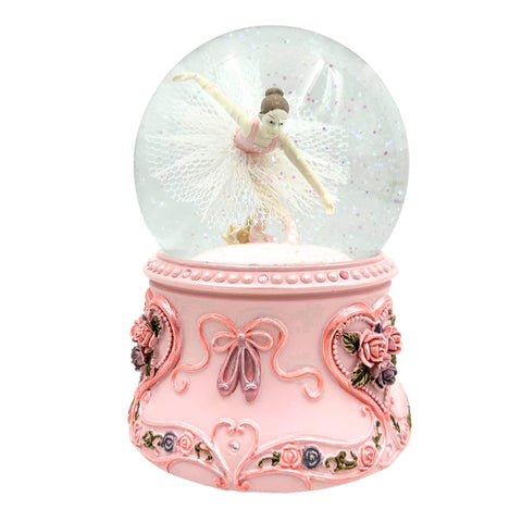 Muzikinė dėžutė su šokančia balerina stiklo gaublyje, 15 cm, Gulbių ežeras