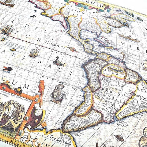 Amerikos žemėlapis 1628 – J. Hondijaus istorinė reprodukcija, 37,5×50 cm