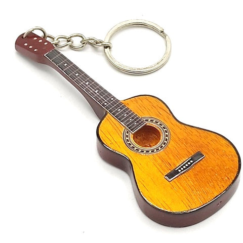 Medinis klasikinės gitaros raktų pakabukas – raudonmedis, dovana gitaristui