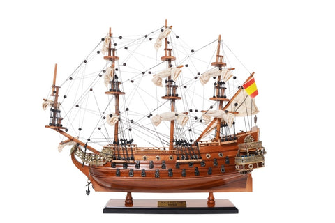Išskirtinis San Felipe 1690 medinis burlaivio modelis – rankų darbo