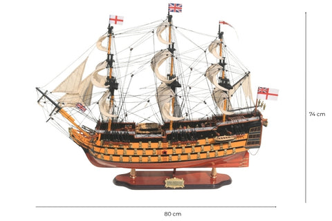 Išskirtinis burlaivio HMS Victory modelis 80 cm, rankų darbo