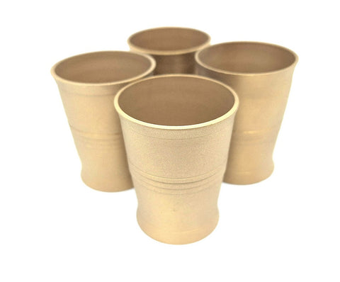 4 vnt. žalvarinės matinės degtinės taurelės, 50 ml – dovanai, kelionėms
