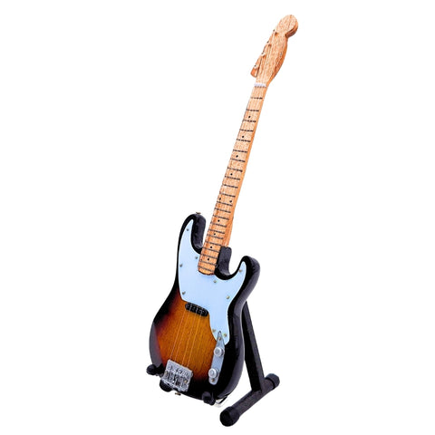Stingo stiliaus mini mahono gitara, 24,5 cm, su stovu – puiki dovana