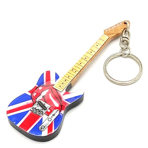 The Rolling Stones gitaros formos raktų pakabukas iš mahagonio gerbėjams