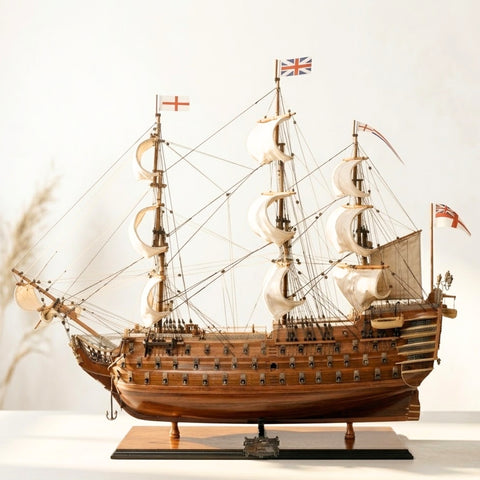 HMS Victory burlaivio modelis 97 cm – rankų darbo laivo dekoracija