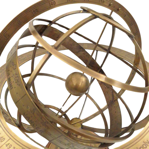 Didelė žalvarinė astrolabija (armiliarinė sfera) – puiki dovana astronomams