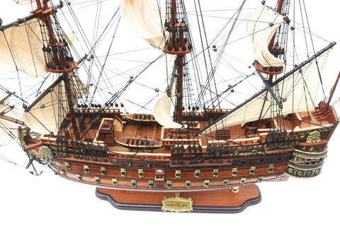 Didelis burlaivio San Felipe modelis 80 cm, rankų darbo