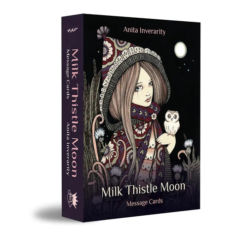 Milk Thistle Moon žinučių kortos – 70 kortų kaladė su knygele