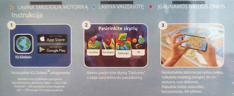 Interaktyvi medinė pasaulio žemėlapio dėlionė su AR, lietuvių k., 120 det.