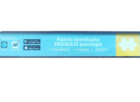 Interaktyvi medinė pasaulio žemėlapio dėlionė su AR, lietuvių k., 120 det.