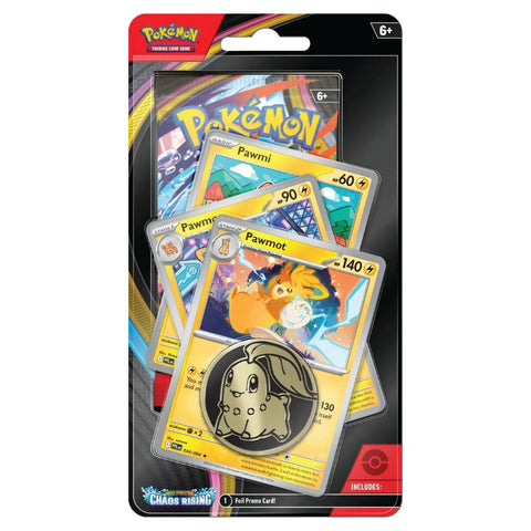 Pokémon TCG Chaos Rising Premium blisteris su promo kortomis ir moneta (ENG)