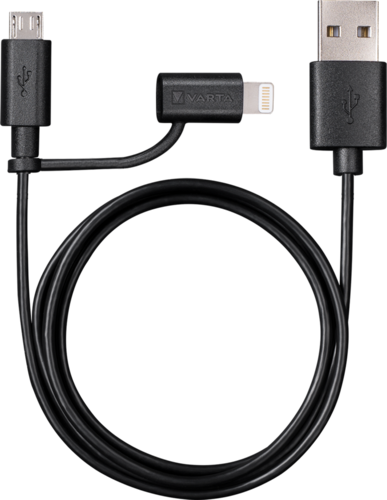 Varta 2in1 įkrovimo ir duomenų laidas Lightning + Micro USB 1 m