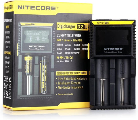Nitecore Digicharger D2 išmanus universalus baterijų įkroviklis