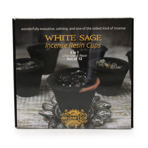 Baltasis šalavijas smilkalų dervos puodeliai 12 vnt. namams – AW Aromatics