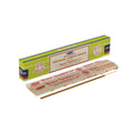 Smilkalai Satya Tropical Lemon Grass 15 g — atidaryta žalia pakuotė su vienu smilkalu ir popieriniu įdėklu