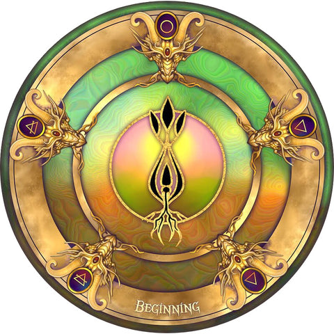 Dracones Loqui drakonų orakulo kortos, 54 apvalios + vadovas – Blue Angel