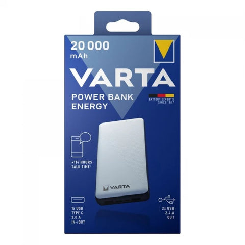 Varta Powerbank Energy 20000mAh USB-C 3 įrenginių įkroviklis