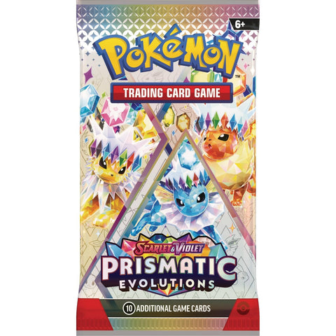 Pokemon Prismatic Evolutions 6 booster pakelių rinkinys kolekcionieriams