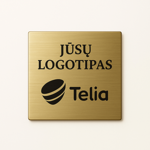 Išgraviruok LOGOTIPĄ (su papildomu tekstu) ant METALINĖS LENTELĖS