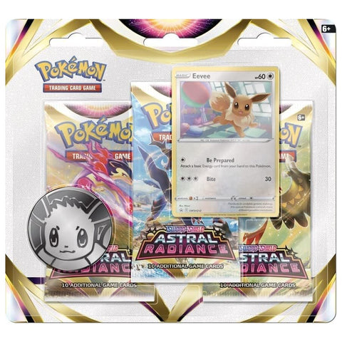 Pokémon Astral Radiance blisteris 3 booster + Eevee korta (anglų k.)